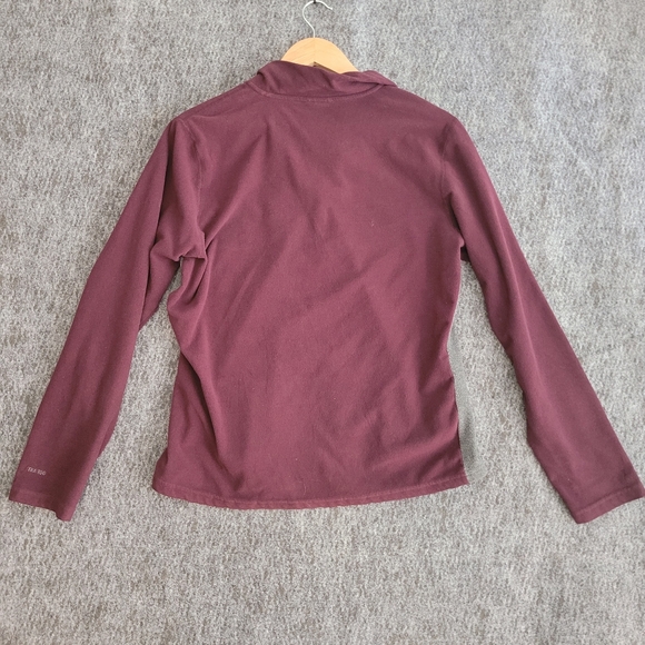 The North Face Womens 1/4Zip Fleece Pullover  Soft Womens Size XL Gray& Burgundy - Picture 5 of 5